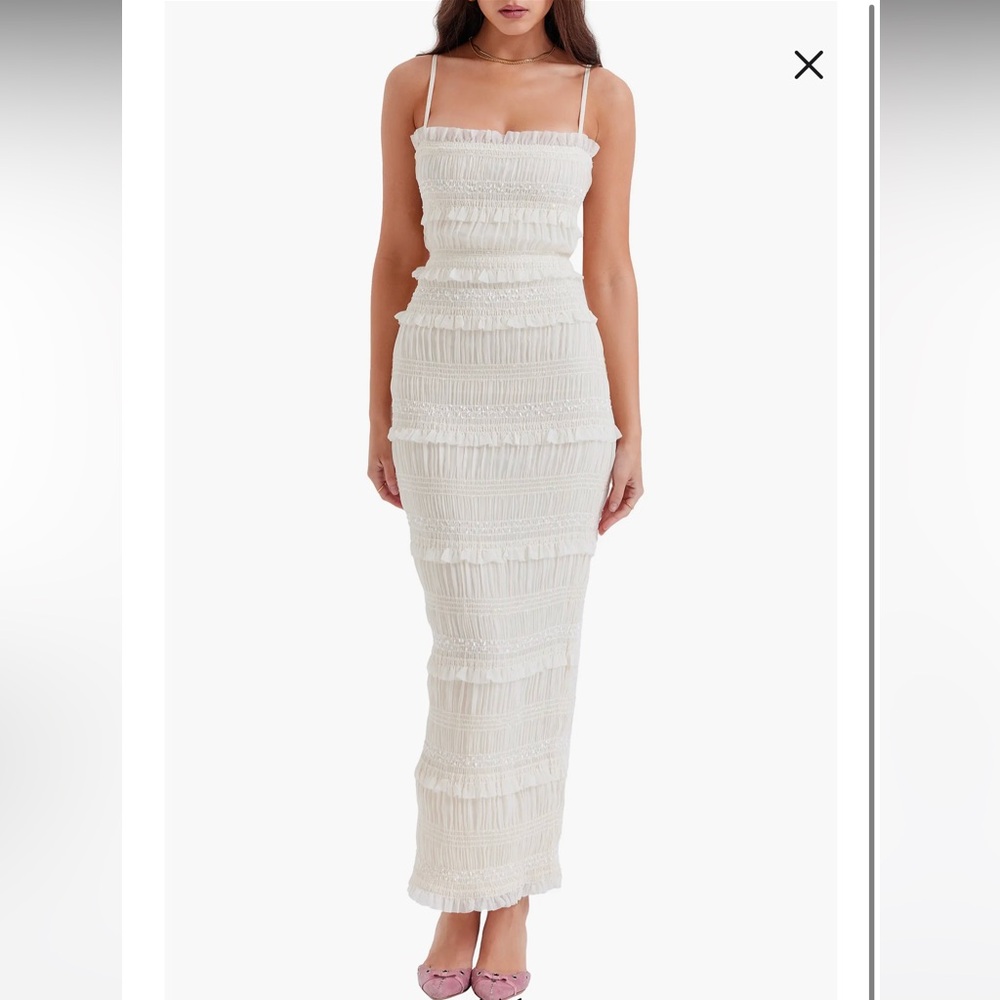 HOUSE OF CB Solana Sequin Smocked & Shirred Cocktail Dress